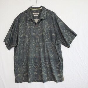 Tommy Bahama Shirt Mens XL Original Fit Silk Hawaiian Tropical Button Up Floral